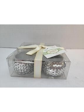 Silver Sequin Elegant Napkin Rings by Target 2002 - Set of 4 NEW in Box